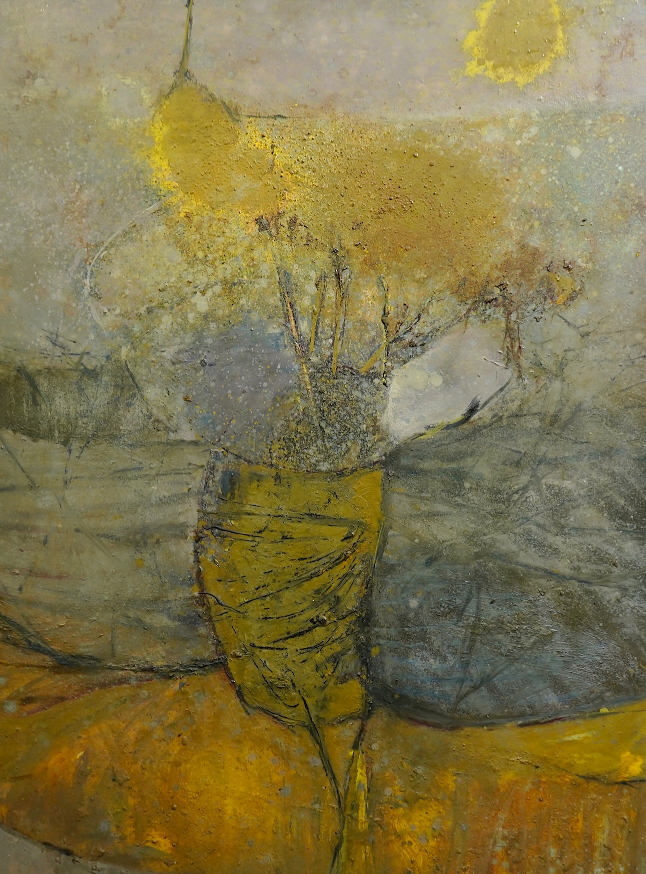 Harold Mockford (English, 1932-2023), 'Yellow Tree', oil on board, 121 x 91cm